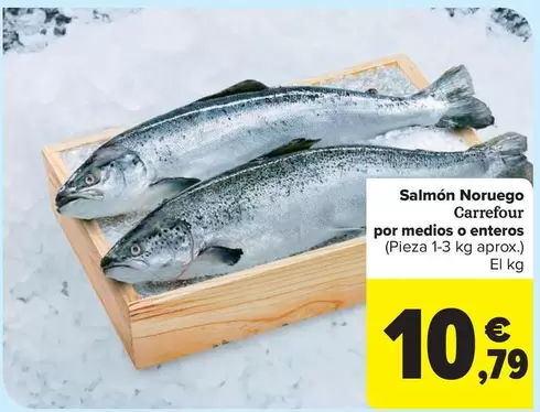 Oferta de Carrefour - Salmon Noruego por 10,79€ en Carrefour Market