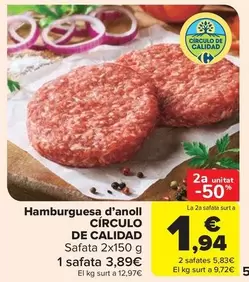 Oferta de Hamburguesa D'anoll por 3,89€ en Carrefour Market