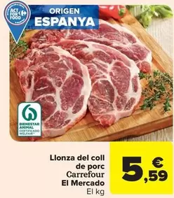 Oferta de Carrefour - Llonza del coll de porc El Mercado por 5,59€ en Carrefour Market