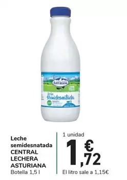 Oferta de Central Lechera Asturiana - Leche Semidesnatada por 1,72€ en Carrefour Express