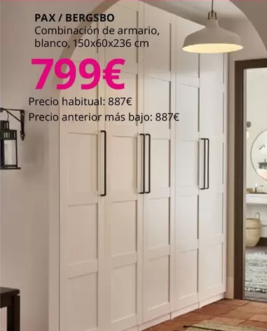 Oferta de Pax / Bergsbo - Combinacion De Armario Blanco por 799€ en IKEA