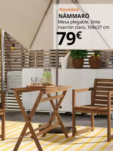 Oferta de Nammaro - Mesa Plegable, Tinte Marron Claro, 108x37 Cm  por 79€ en IKEA