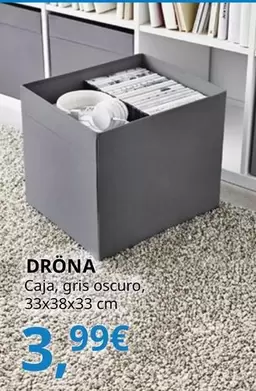 Oferta de Drona - Caja, Gris Oscuro, 33x38x33 Cm por 3,99€ en IKEA