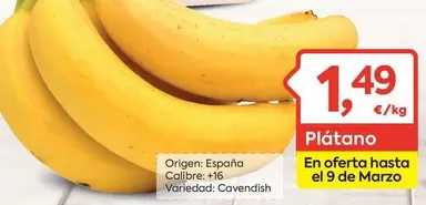 Oferta de Origen - Plátano por 1,49€ en Suma Supermercados