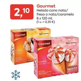 Oferta de Gourmet - Helado Cono Nata/ Fresa O Nata/caramelo por 2,1€ en Suma Supermercados