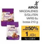 Oferta de Airos - Magdalenes S/Gluten por 2,99€ en Plusfresc