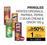 Oferta de Pringles - Patates Originals, Paprika, Pernil O Sour Cream & Onion por 2,6€ en Plusfresc