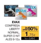 Oferta de Evax - Compresas Liberty Normal, Super O Nit Ales por 3,49€ en Plusfresc