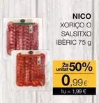 Oferta de Nico - Xorico O Salsitxo Iberic por 1,99€ en Plusfresc