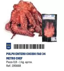 Oferta de Chef - Metro  Pulpo Entero Cocido Fao 34 en Makro