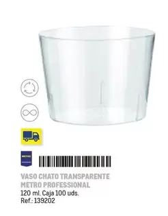 Oferta de Metro Professional - Vaso Chato Transparente en Makro