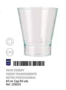 Oferta de Metro Professional - Vaso Cherry Verde Transparente en Makro