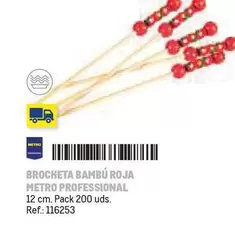 Oferta de Metro Professional - Brocheta Bambu Roja en Makro