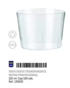 Oferta de Metro Professional - Vaso Chato Transparente en Makro