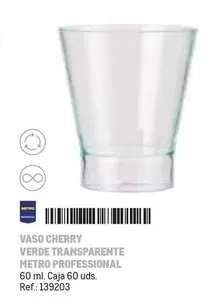 Oferta de Metro Professional - Vaso Cherry Verde Transparente en Makro