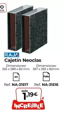 Oferta de Raja - Cajetín Neoclas por 1,19€ en Staples Kalamazoo