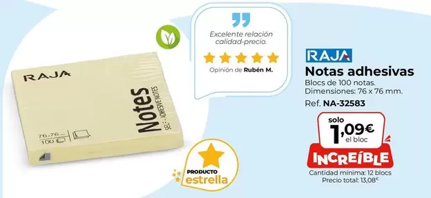 Oferta de Raja - Notas Adhesivas por 1,09€ en Staples Kalamazoo