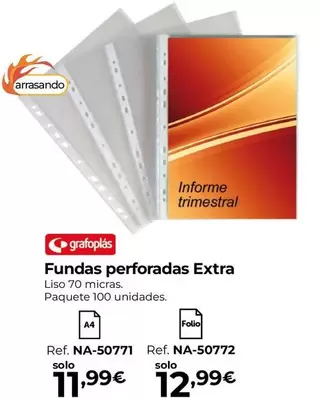 Oferta de Grafoplas - Fundas Perforadas Extra por 12,99€ en Staples Kalamazoo