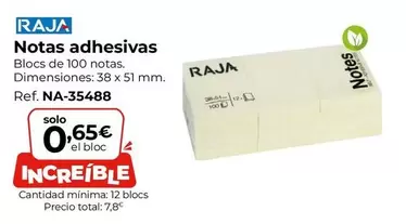 Oferta de Raja - Notas Adhesivas por 0,65€ en Staples Kalamazoo