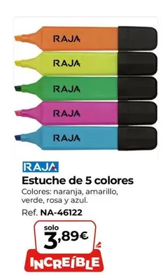 Oferta de Raja - Estuche De 5 Colores por 3,89€ en Staples Kalamazoo