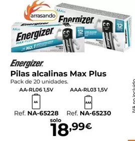 Oferta de Energizer - Pilas Alcalinas Max Plus por 18,99€ en Staples Kalamazoo