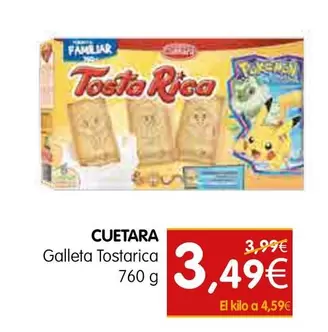 Oferta de Cuétara - Galleta Tostarica por 3,49€ en Dicost