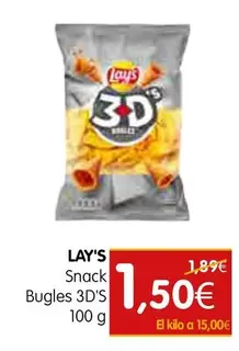 Oferta de Lay's - Snack Bugles 3D's por 1,5€ en Dicost