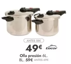 Oferta de Lacor - Olla Presion 6l por 49€ en Rocasa