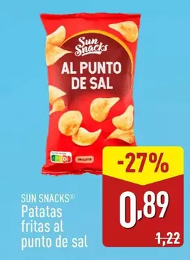 Oferta de Sun Snacks - Patatas Fritas Al Punto De Sal por 0,89€ en ALDI