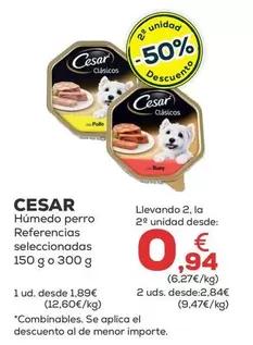 Oferta de Cesar - Humedo Perro por 1,89€ en Kiwoko