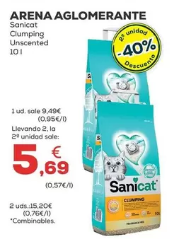 Oferta de Sanicat - Arena Aglomerante por 9,49€ en Kiwoko