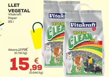 Oferta de Vitakraft - Lecho Vegetal por 15,99€ en Kiwoko