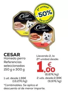 Oferta de Cesar - Humedo Perro por 1,99€ en Kiwoko