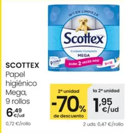 Oferta de Scottex - Papel Higienico Mega por 6,49€ en Eroski