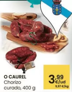 Oferta de O'Caurel - Chorizo Curado por 3,99€ en Eroski