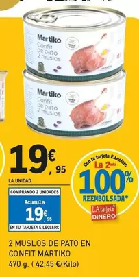 Oferta de Martiko - 2 Muslos De Pato En Confit por 19,95€ en E.Leclerc