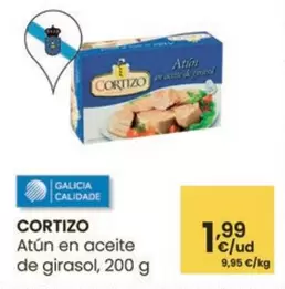 Oferta de Cortizo - Atun En Aceite De Girasol por 1,99€ en Eroski