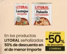 Oferta de Litoral - Los Productos Senalizados 50% De Descuento En El De Menor Importe en Eroski