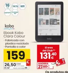 Oferta de Kobo - Ebook Kobo Clara Colour por 159€ en Eroski