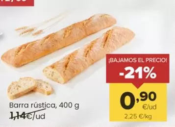 Oferta de Barra Rústica por 0,9€ en Autoservicios Familia