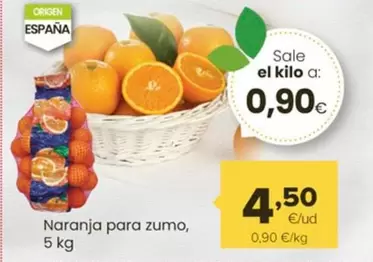 Oferta de Origen - Naranja Para Zumo por 4,5€ en Autoservicios Familia