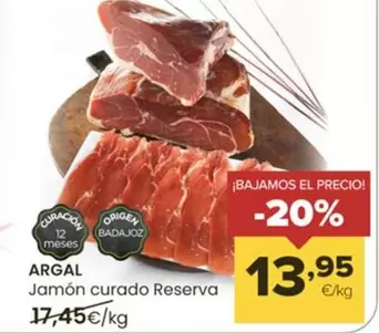 Oferta de Argal - Jamon Curado Reserva por 13,95€ en Autoservicios Familia