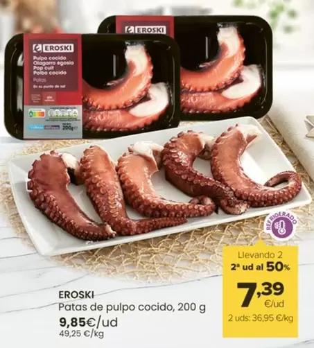 Oferta de Eroski - Patas De Pulpo Cocido por 9,85€ en Autoservicios Familia