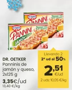 Oferta de Dr Oetker - Panninis De Jamon Y Queso por 3,35€ en Autoservicios Familia