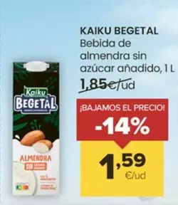 Oferta de Kaiku - Bebida De Almendra Sin Azucar Anadido por 1,59€ en Autoservicios Familia