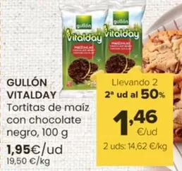 Oferta de Gullón -  Vitalday Tortitas De Maiz Con Chocolate Negro por 1,95€ en Autoservicios Familia