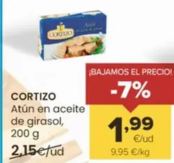 Oferta de Cortizo - Atún En Aceite De Girasol por 1,99€ en Autoservicios Familia