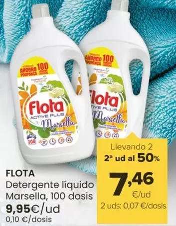 Oferta de Flota - Detergente Liquido Marsella, 100 Dosis por 9,95€ en Autoservicios Familia