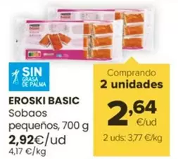 Oferta de Eroski Basic - Sobaos Pequenos por 2,92€ en Autoservicios Familia