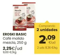 Oferta de Eroski Basic - Cafe Molido Mezcla por 2,25€ en Autoservicios Familia